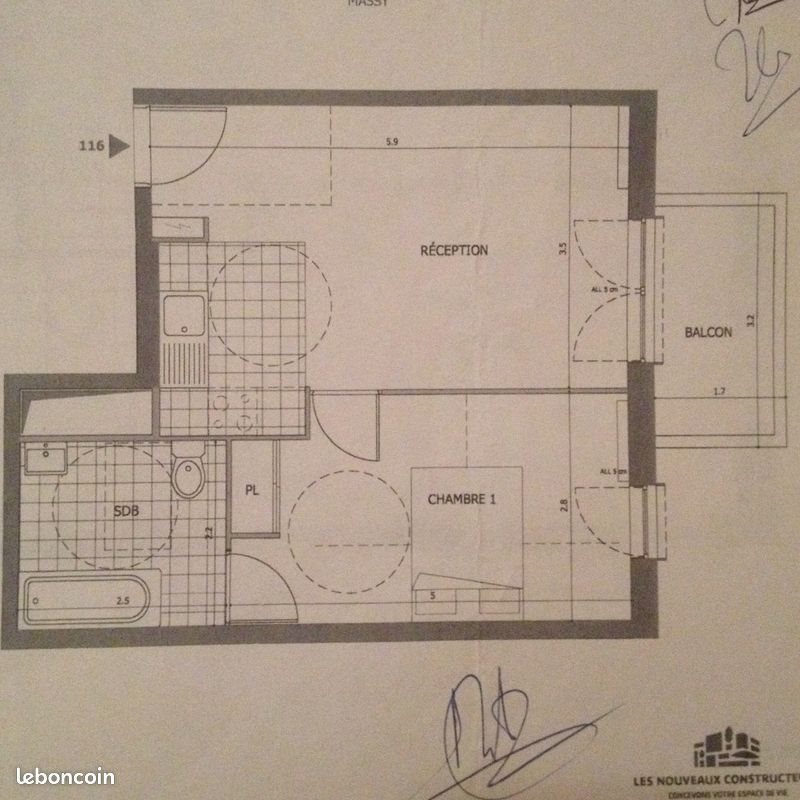 Appartement à louer, 45m², Massy