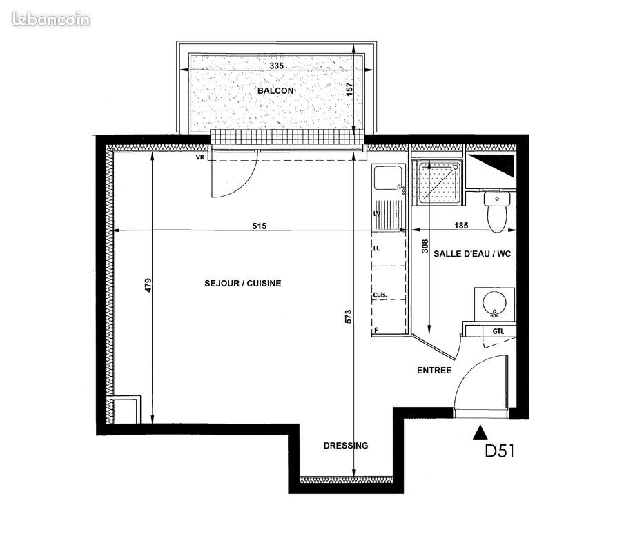 Appartement à louer, 33m², Cergy