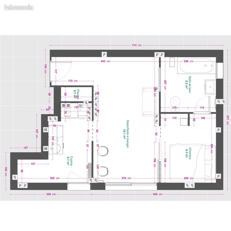 Appartement à louer, 35m², L'Isle-Adam