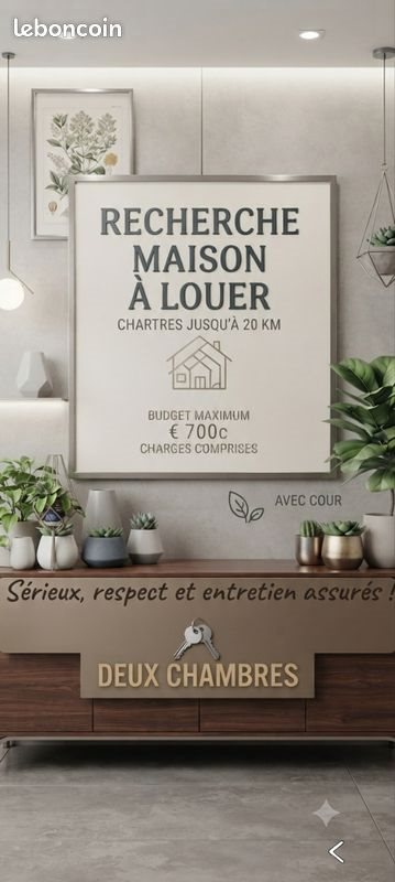 Maison à louer, 70m², Lèves