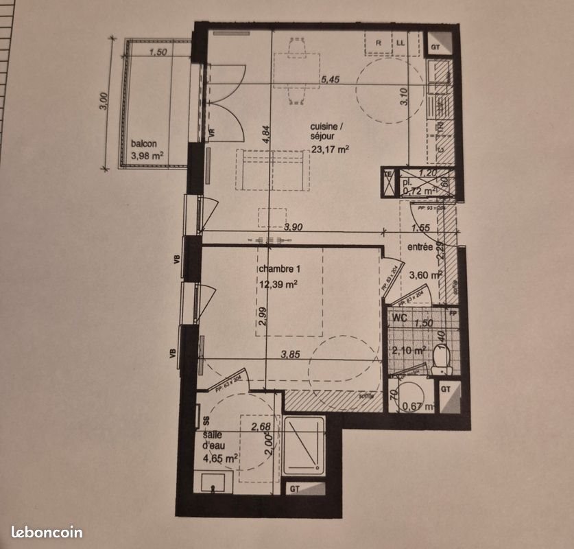 Appartement à louer, 47m², Compiègne
