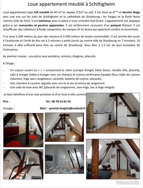 Appartement à louer, 40m², Schiltigheim