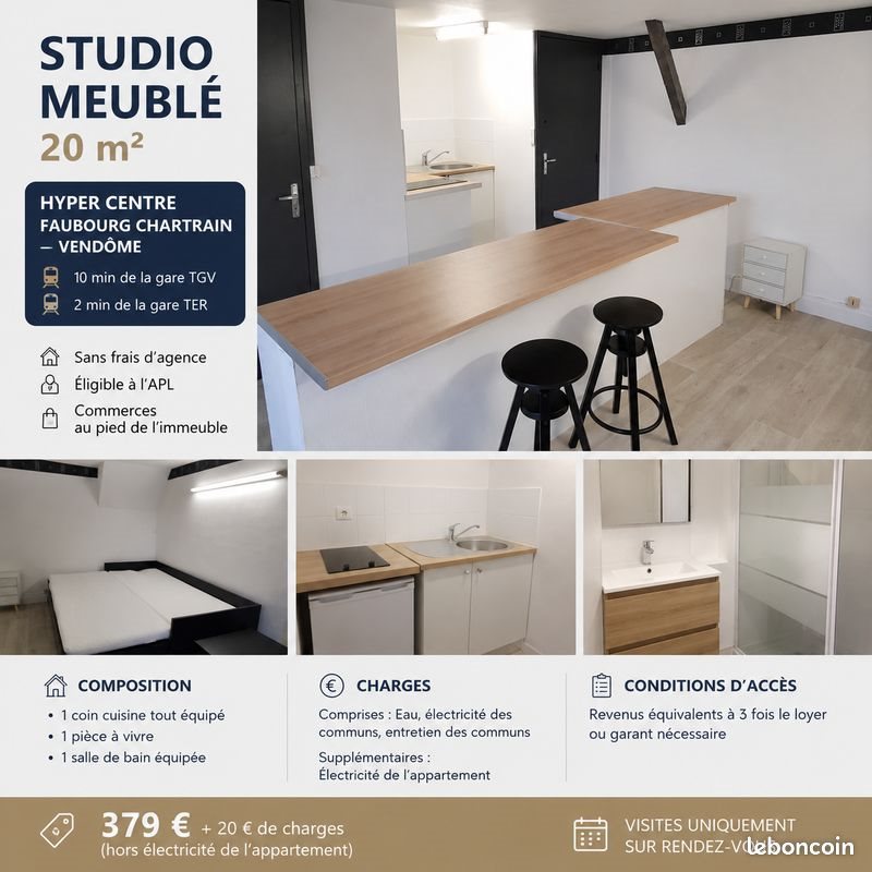 Appartement à louer, 20m², Vendôme