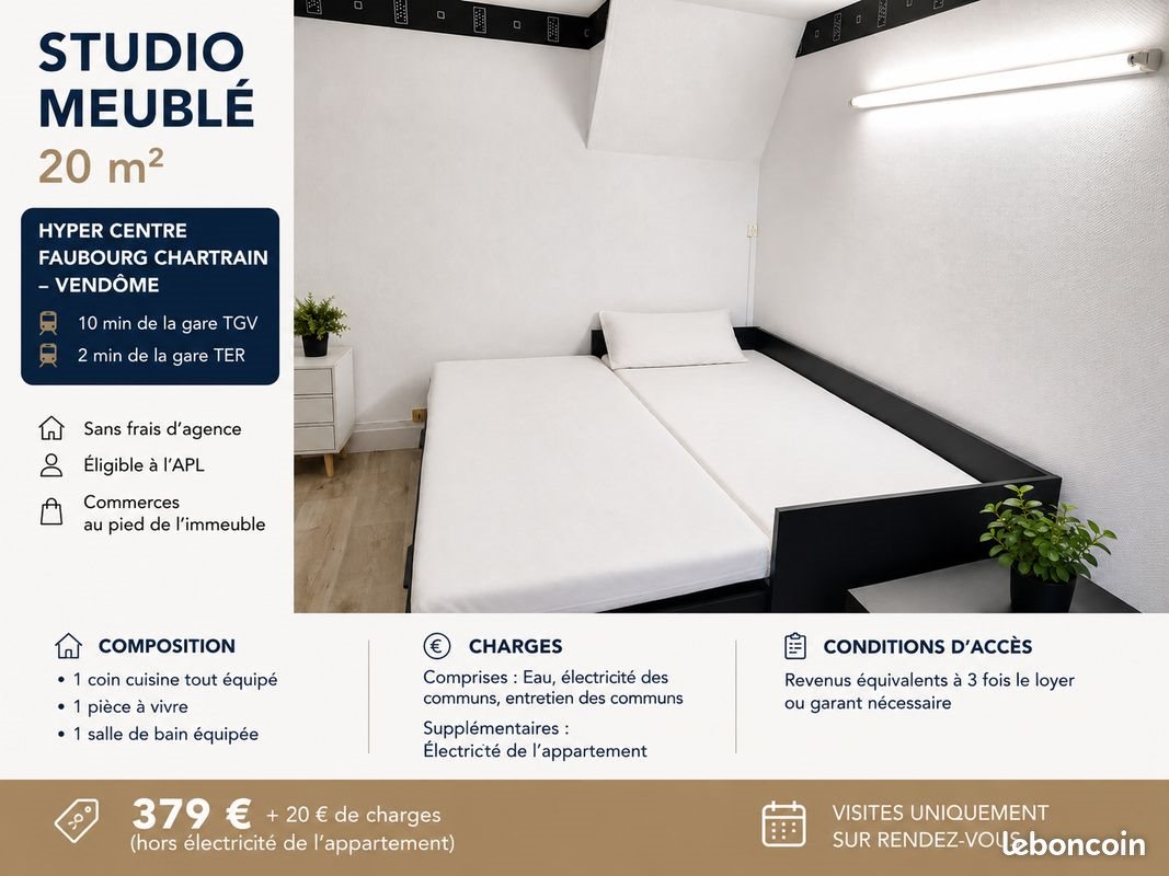 Appartement à louer, 20m², Vendôme