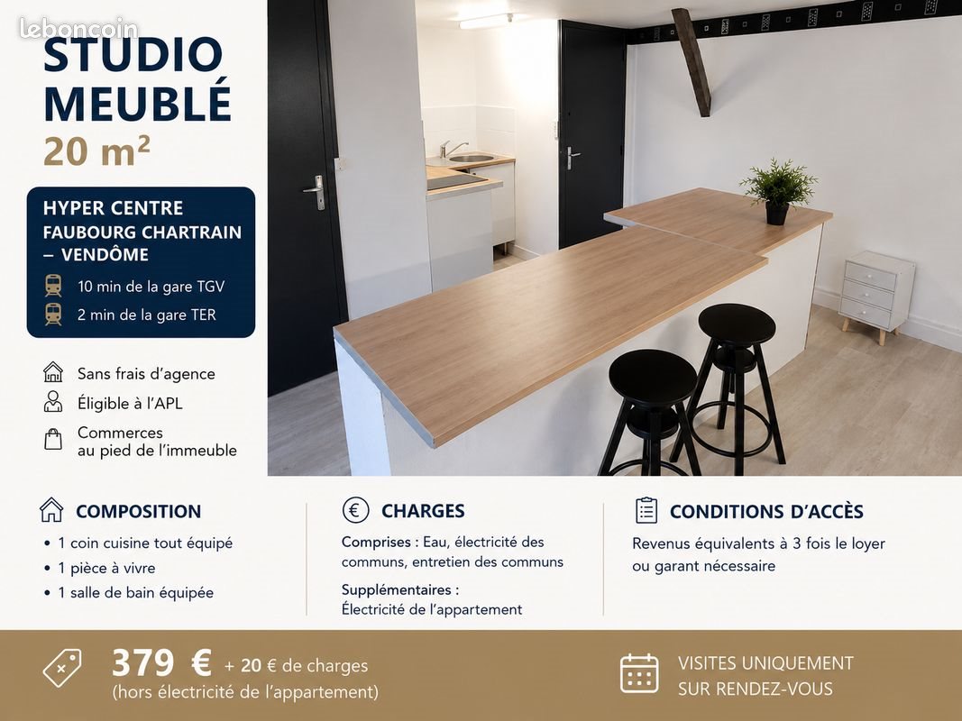 Appartement à louer, 20m², Vendôme
