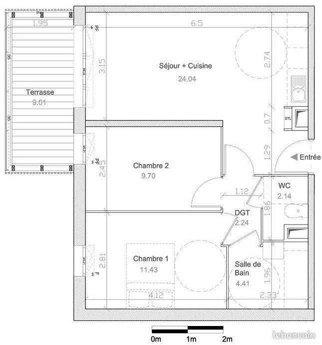 Appartement à louer, 54m², Toulon