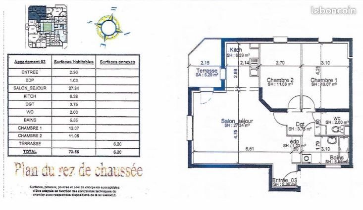 Appartement à vendre, 72m², Mondelange