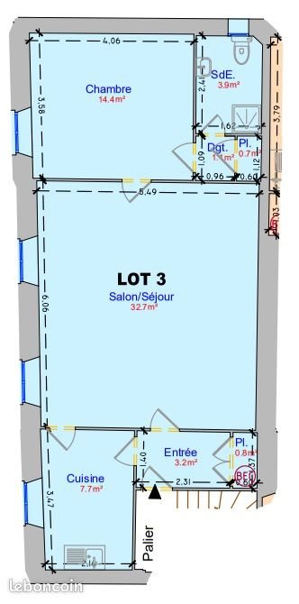 Appartement à vendre, 65m², Saint-Brieuc