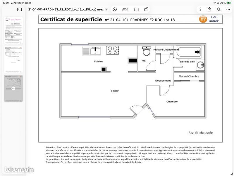 Appartement à vendre, 46m², Juziers