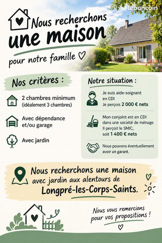 Maison à louer, 80m², Longpré-les-Corps-Saints