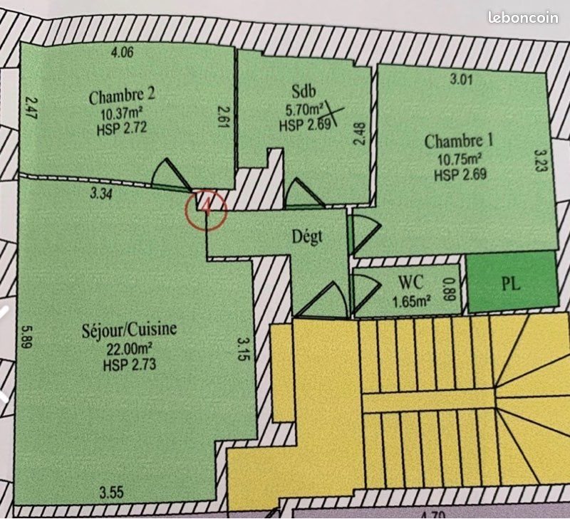 Appartement à louer, 56m², Doullens