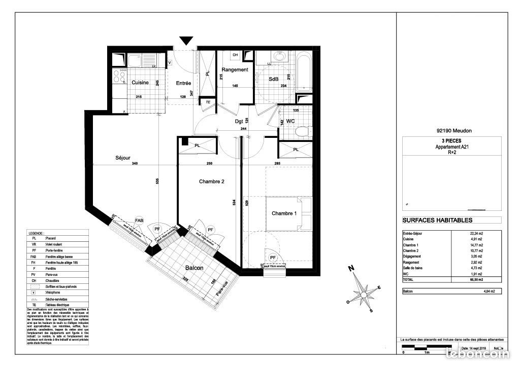 Appartement à louer, 65m², Meudon