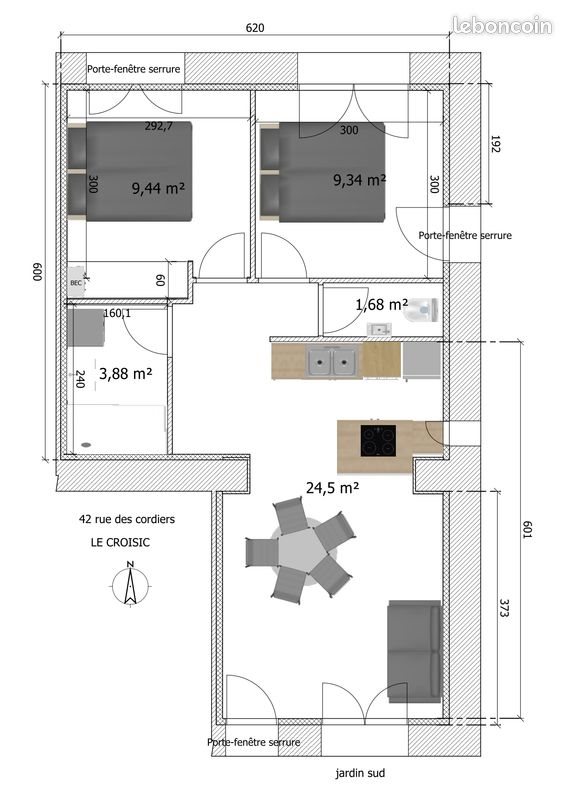Appartement à vendre, 48m², Le Croisic