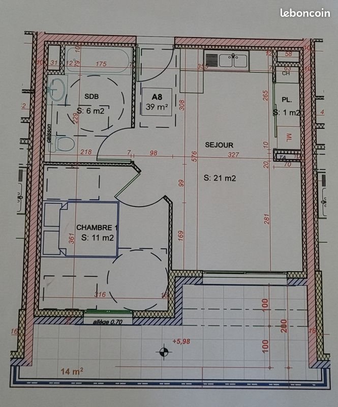 Appartement à vendre, 39m², Le Péage-de-Roussillon