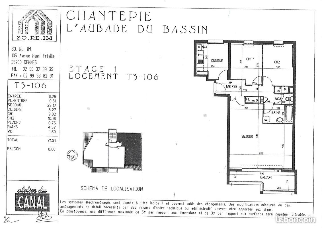 Appartement à louer, 72m², Chantepie