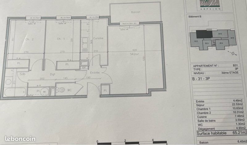 Appartement à vendre, 66m², Arpajon