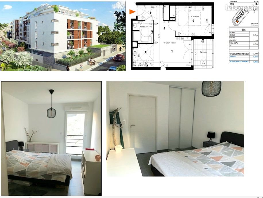 Appartement à louer, 43m², Marseille 8ème