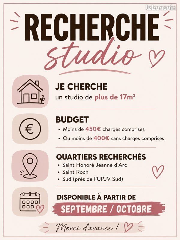 Appartement à louer, 17m², Amiens