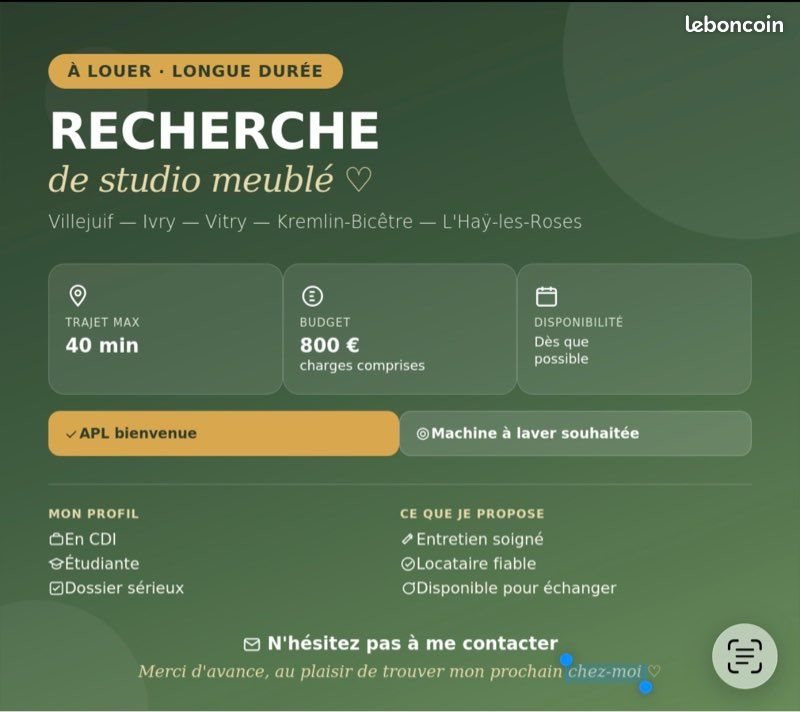 Appartement à louer, 20m², Thiais