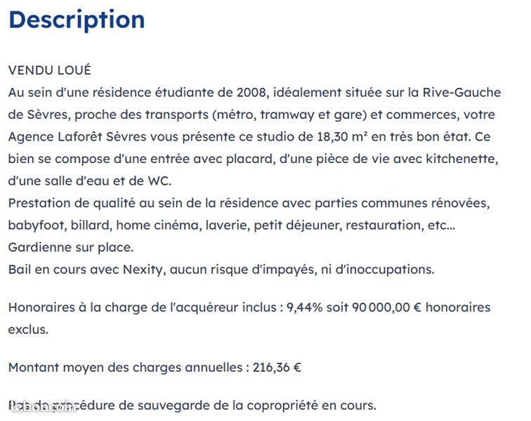 Appartement à vendre, 18m², Sèvres