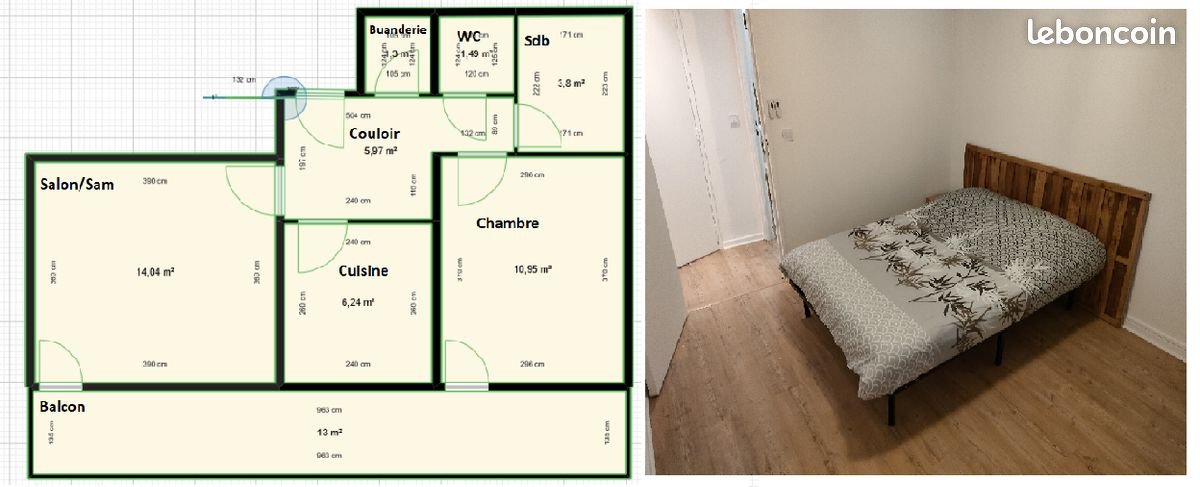 Appartement à louer, 44m², Metz