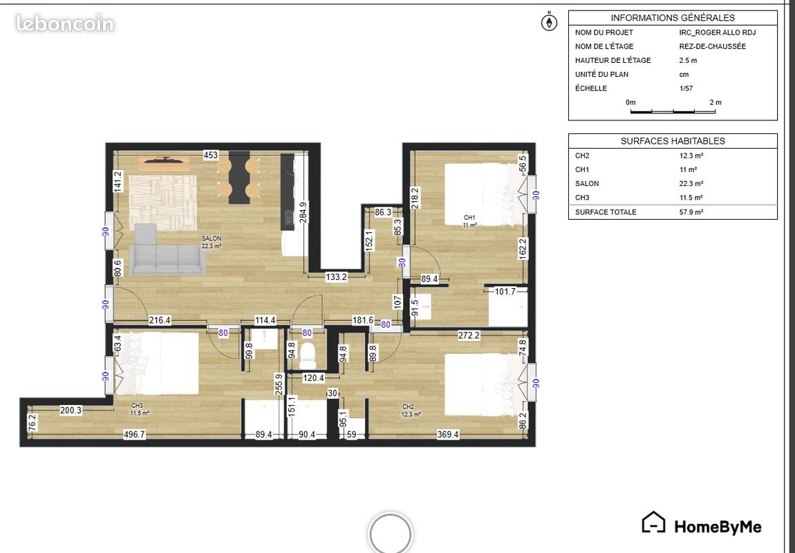 Appartement à vendre, 60m², Bordeaux