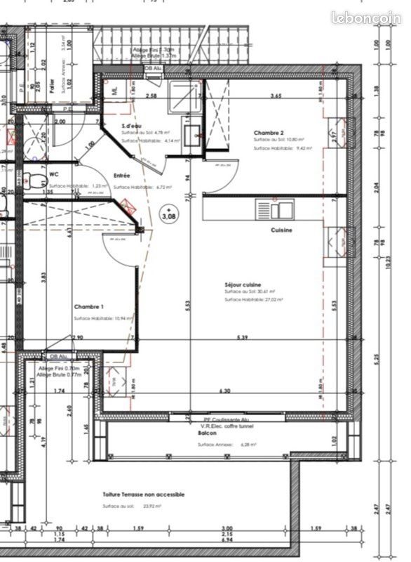 Appartement à louer, 60m², La Gouesnière