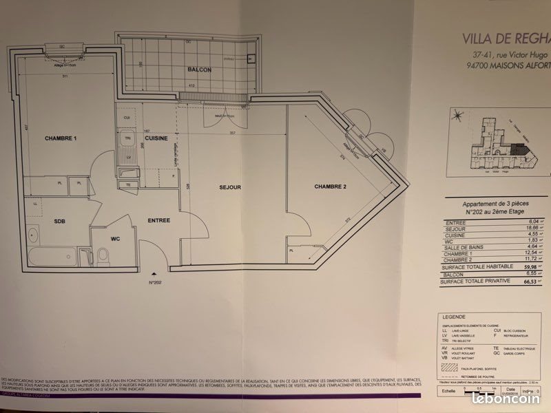 Appartement à vendre, 59m², Maisons-Alfort