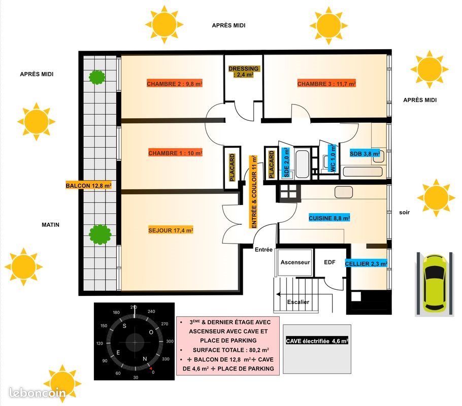 Appartement à vendre, 80m², Saint-Cyr-l'Ecole