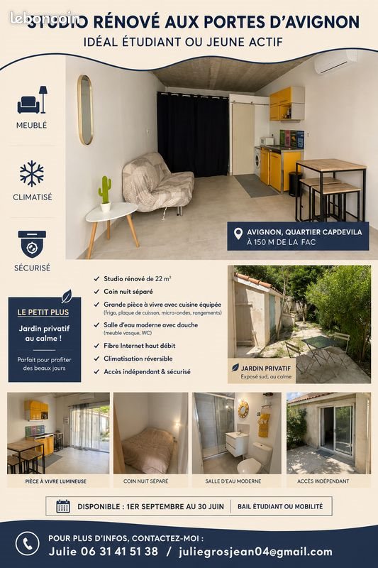 Appartement à louer, 22m², Avignon
