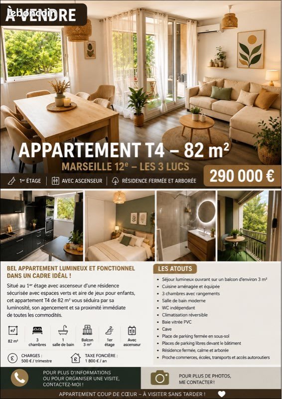 Appartement à vendre, 82m², Marseille 12ème