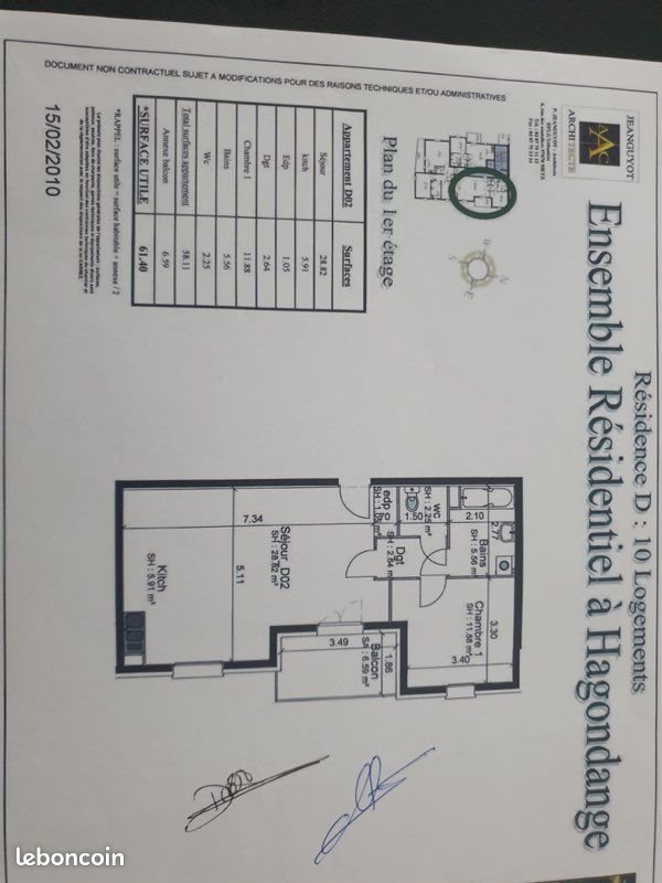 Appartement à louer, 58m², Hagondange