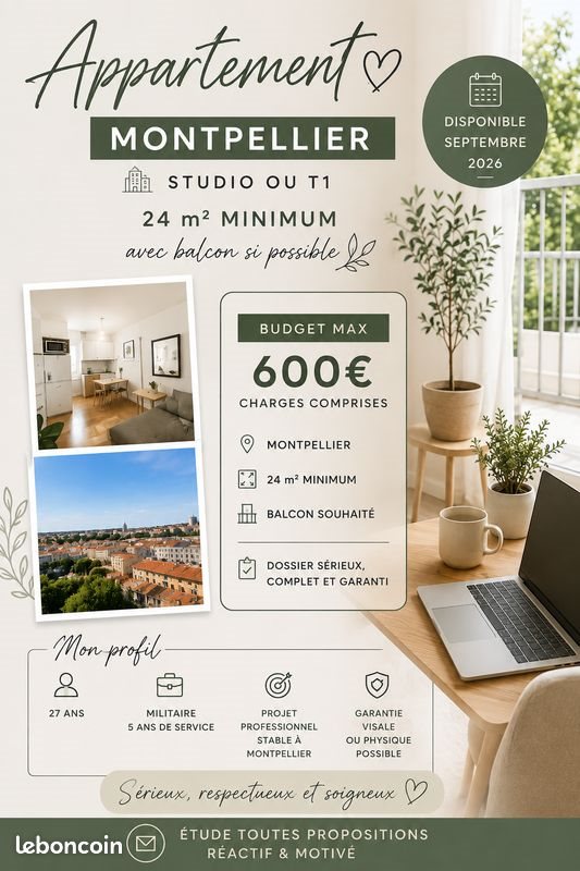 Appartement à louer, 24m², Montpellier