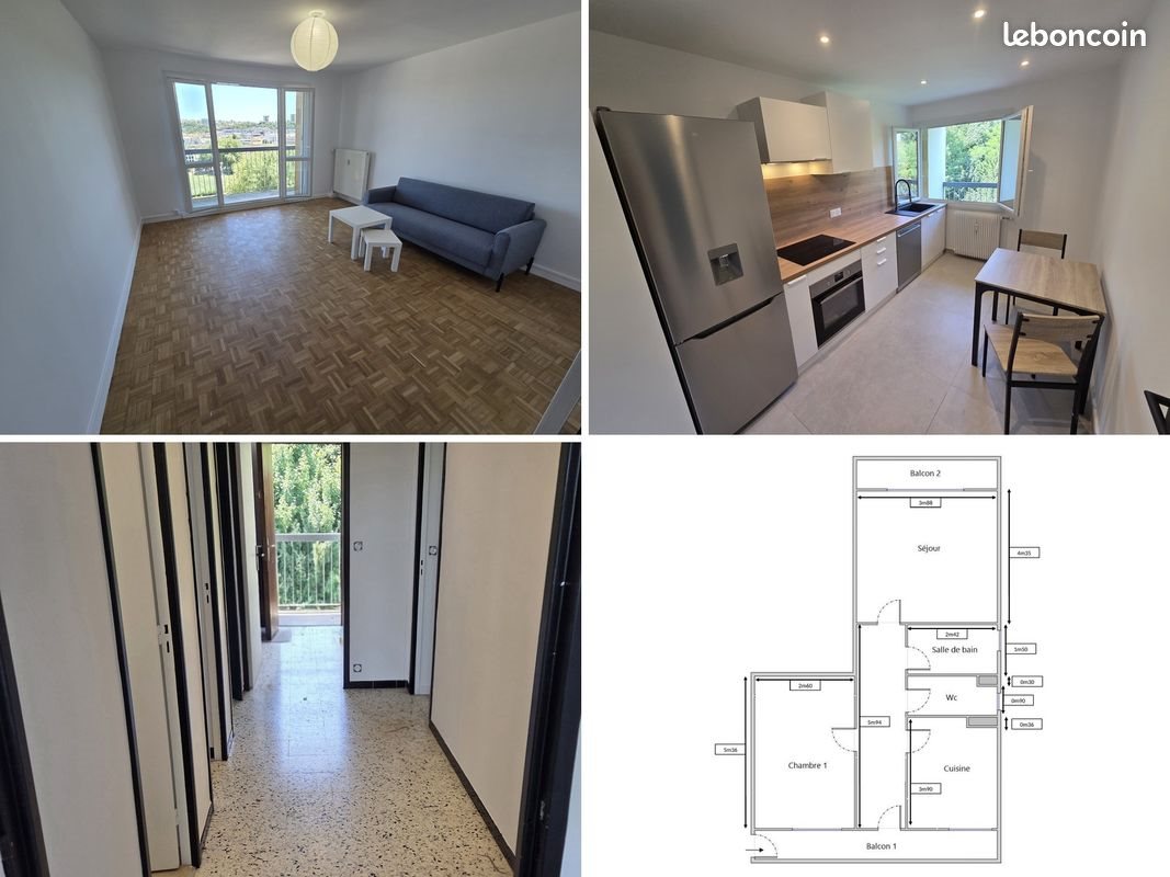 Appartement à louer, 55m², Lyon 9ème