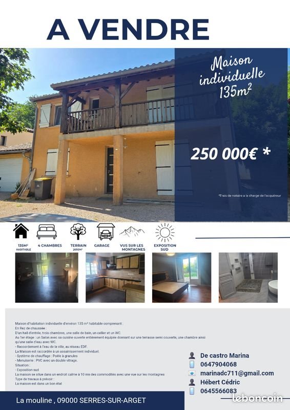 Maison à vendre, 135m², Serres-sur-Arget
