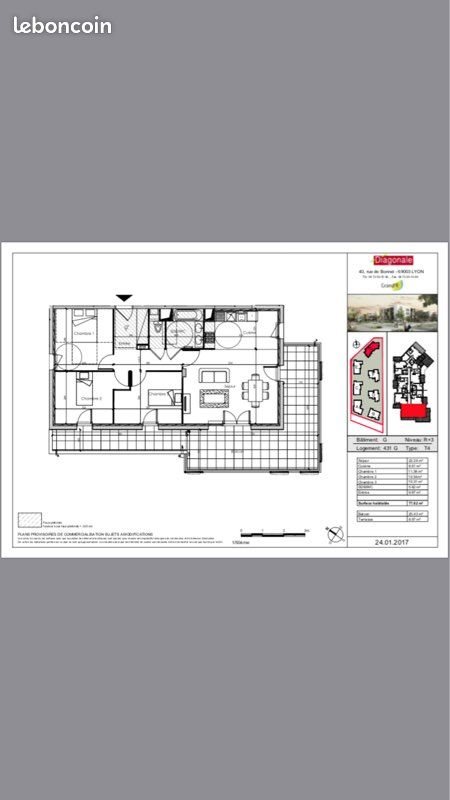 Appartement à louer, 78m², Meyzieu