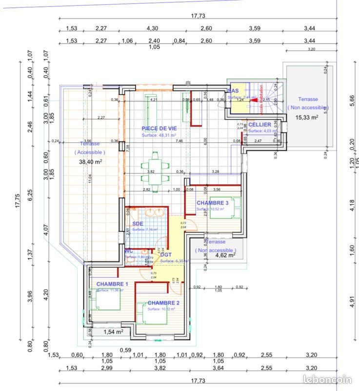 Appartement à louer, 94m², Yvetot