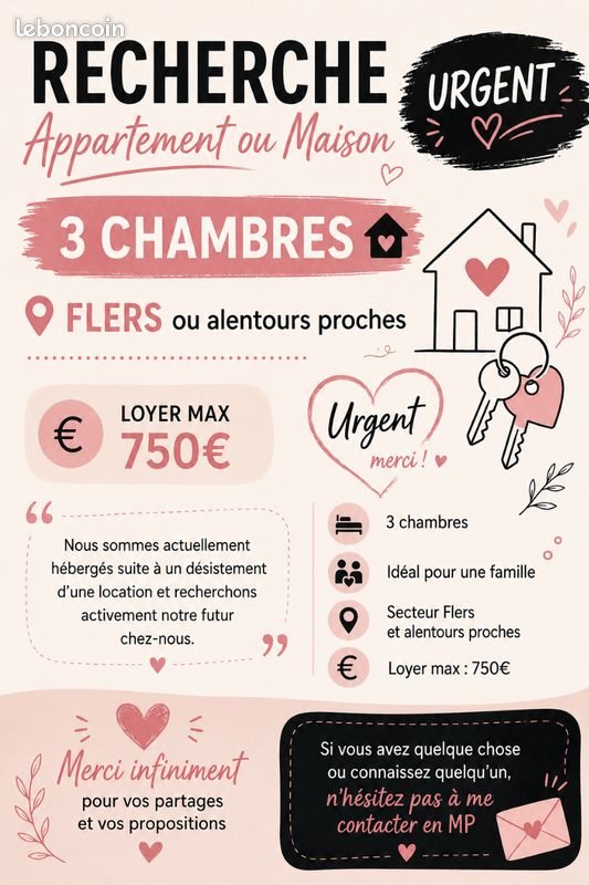 Appartement à louer, 60m², Flers
