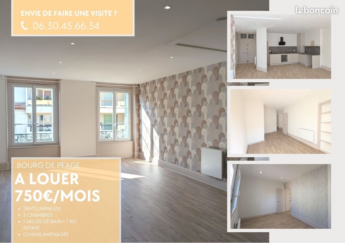 Appartement à louer, 78m², Bourg-de-Péage