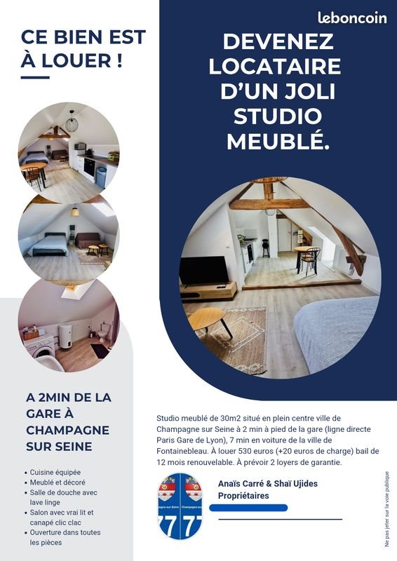 Appartement à louer, 37m², Champagne-sur-Seine