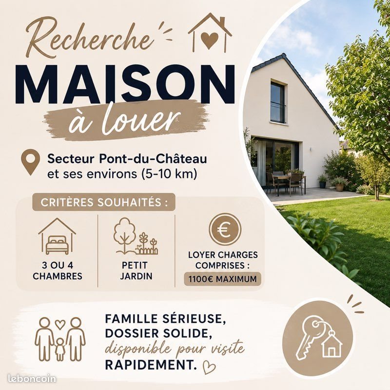 Maison à louer, 80m², Pont-du-Château