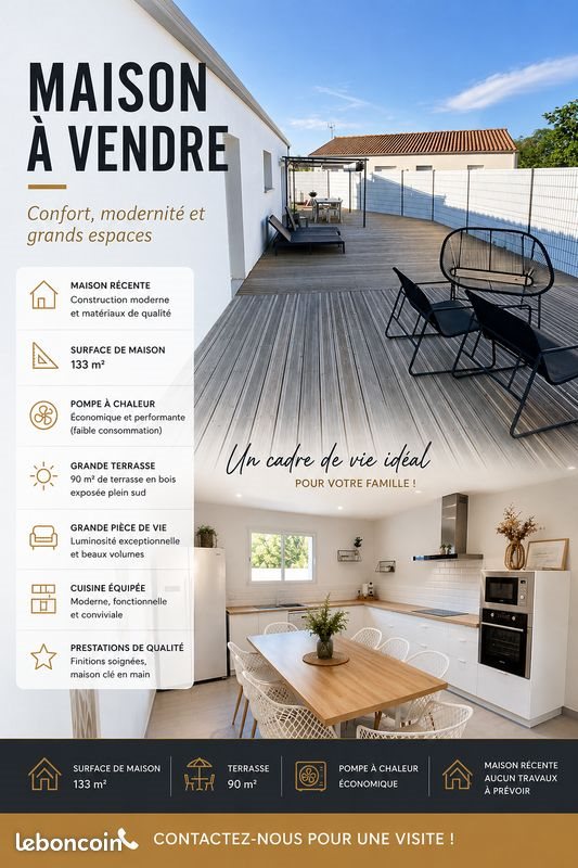 Maison à vendre, 133m², Challans