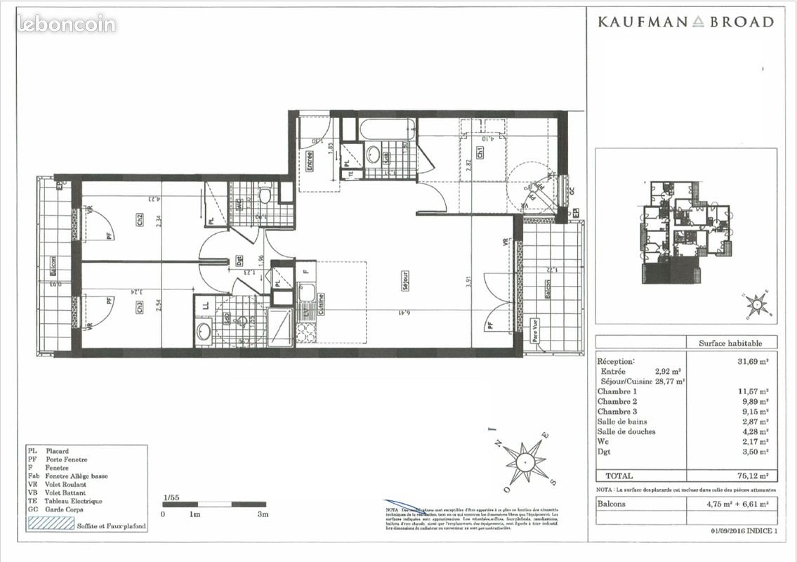 Appartement à vendre, 75m², Franconville
