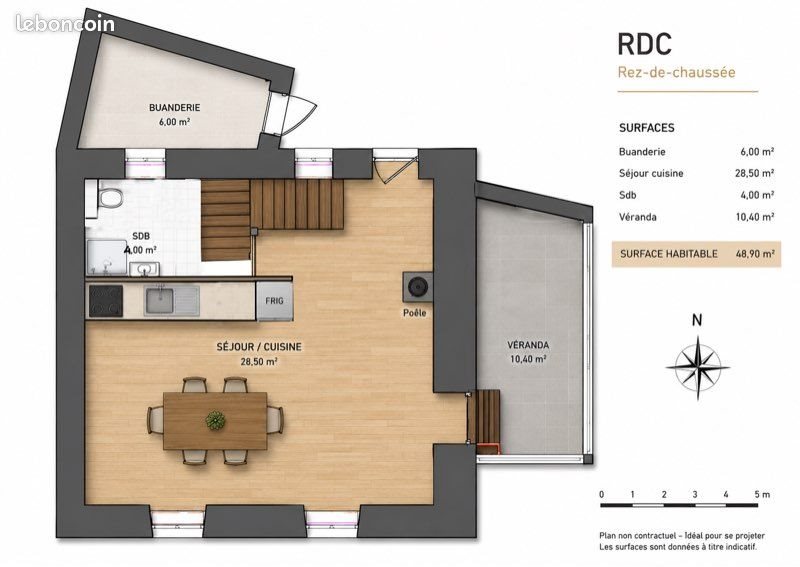 Maison à louer, 63m², Uzel