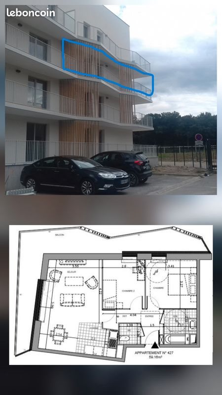 Appartement à vendre, 59m², Noisiel