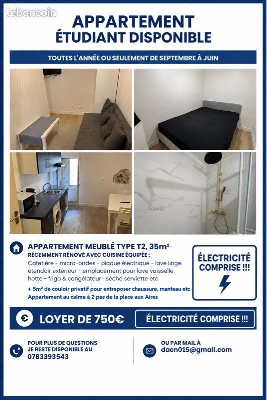 Appartement à louer, 30m², Grasse