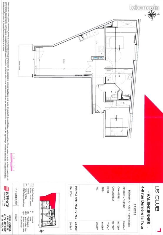 Appartement à louer, 73m², Valenciennes
