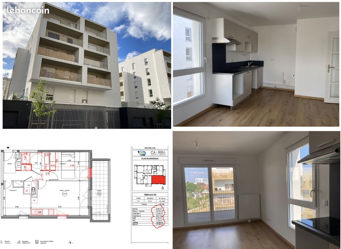 Appartement à louer, 57m², Nantes