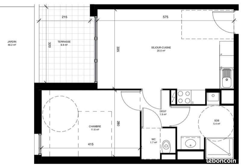 Appartement à louer, 41m², Marseille 9ème