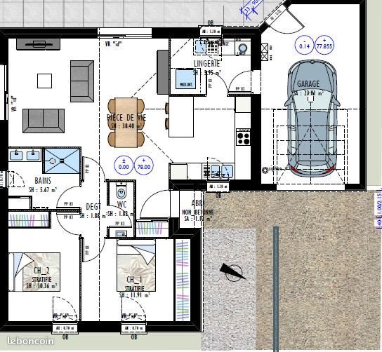 Maison à louer, 80m², Boussay